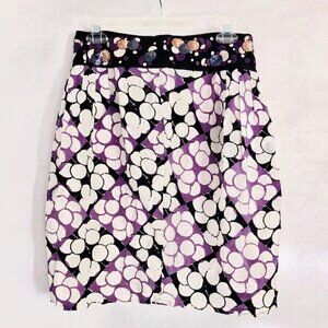 Anthropologie Floreat Skirt 6 Silk Embellished Ocean Mist Dot Circles